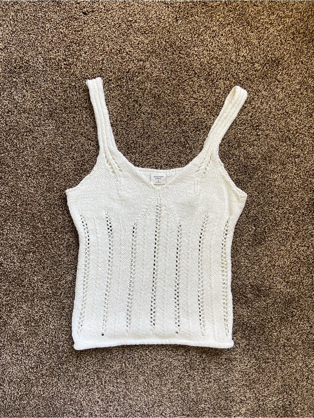 Abercrombie and Fitch White Knit Tank Medium